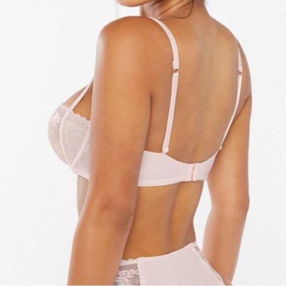 Savage X Fenty Caged Lace Unlined Balconette Bra Iridescent Vintage Lace 32D - Picture 2 of 9